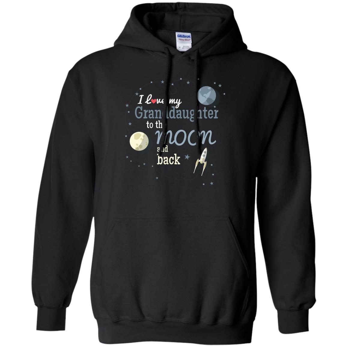I Love My Granddaughter To The Moon And Back Grandparents Shirt Black