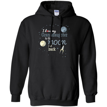 I Love My Granddaughter To The Moon And Back Grandparents Shirt Black