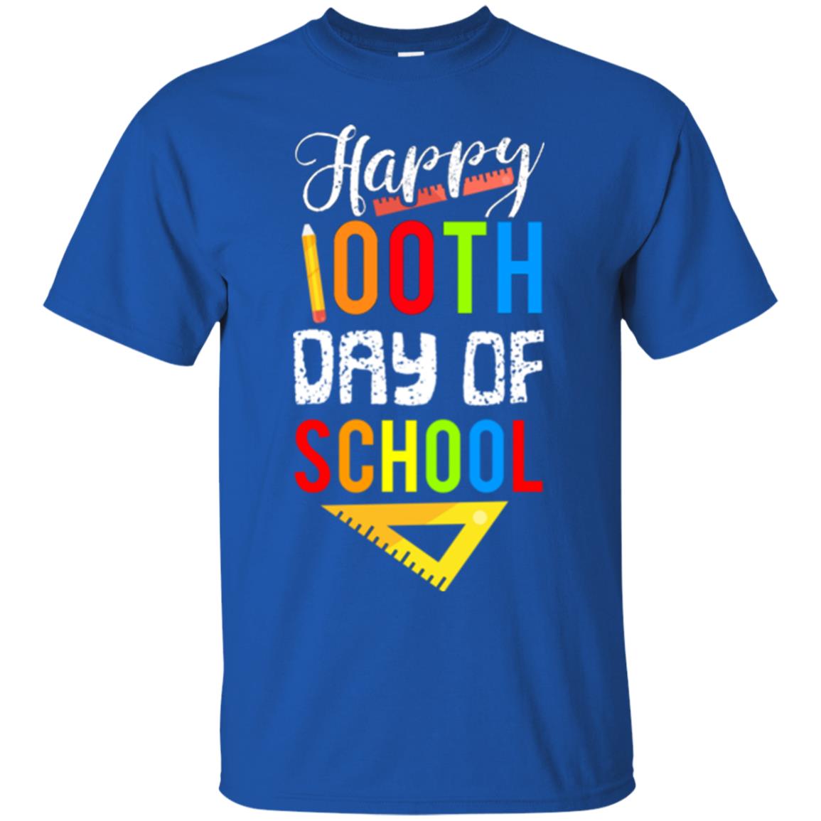 Kindergarten T-shirt Happy 100th Day Of School Royal