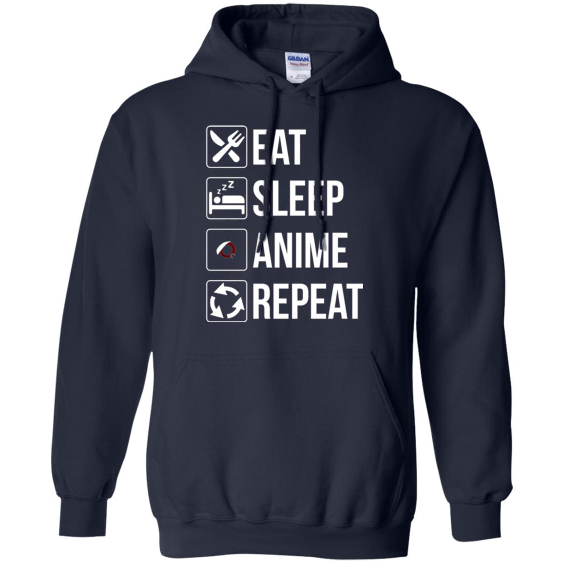 Anime Lovers T-shirt Eat Sleep Anime Repeat Navy