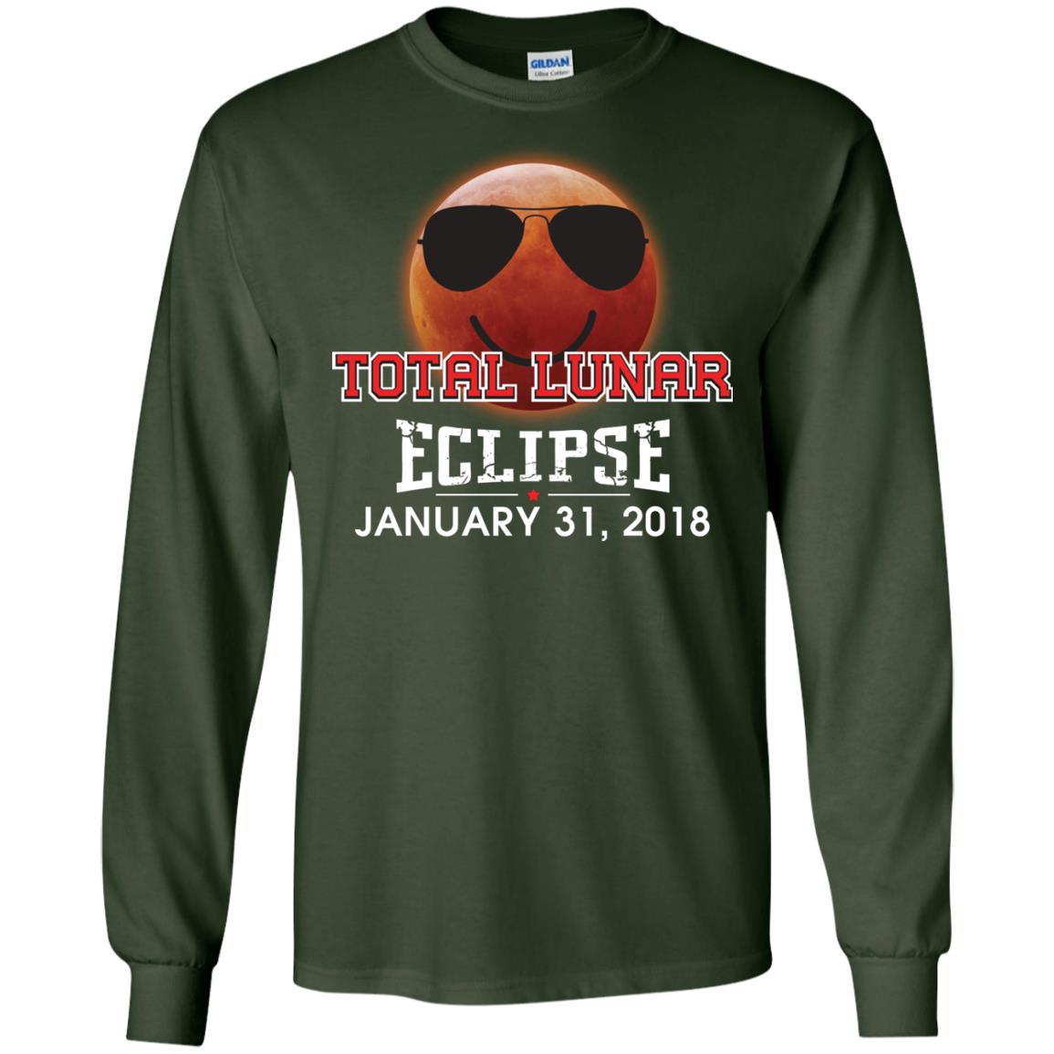 Blood Moon T-shirt Total Lunar Eclipse January 31. 2018 Forest Green