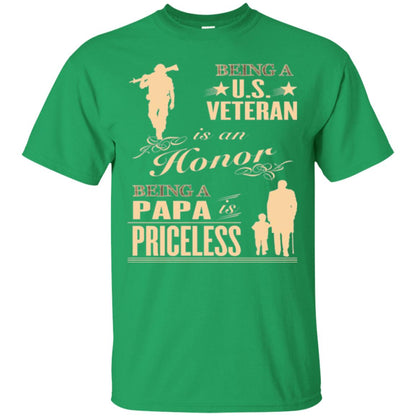 Papa T-shirt Being A U.s Veteran Irish Green