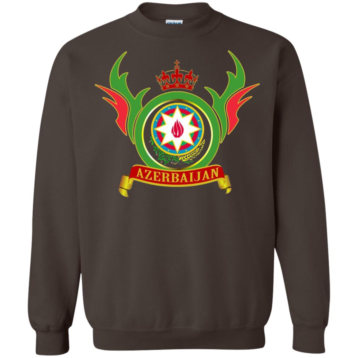 Azerbaijan Arms Coat Flag T-shirt Dark Chocolate