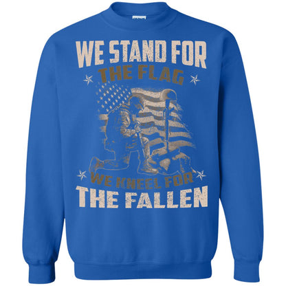 Veteran T-shirt We Stand For The Flag, We Kneel For The Fallen Royal