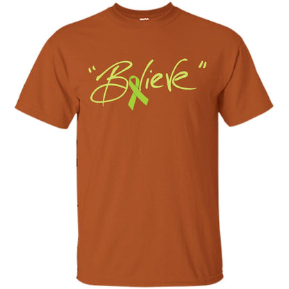 Lymphoma Symptoms Awareness Shirt Lime Ribbon Believe Texas Orange