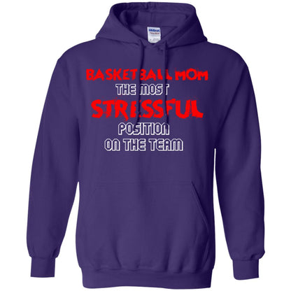 Basketball Mom T-shirt The Most Stressful Position On The Team Purple
