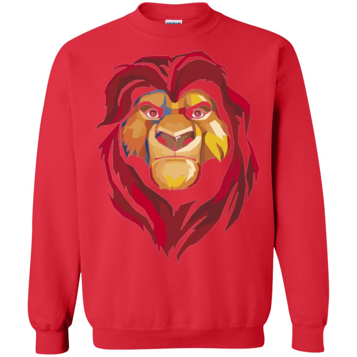 Cartoon Lover T-shirt Lion King Mufasa Geometrics Graphic Red