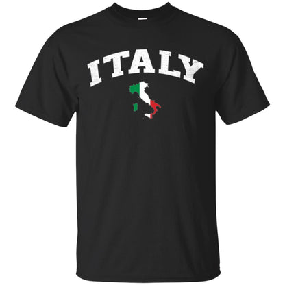 Italy T-shirt Flag Map Black
