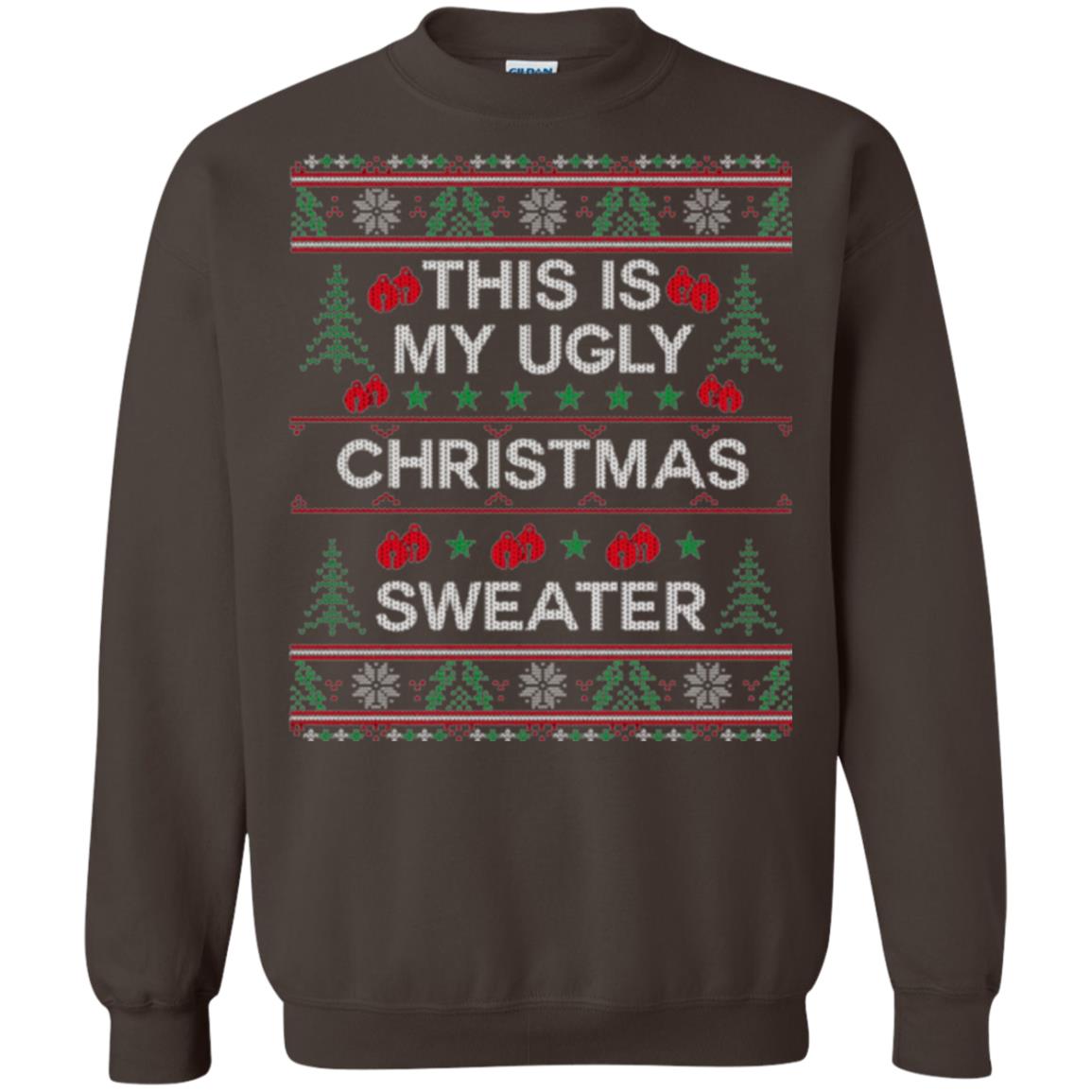 Christmas T-shirt This Is My Ugly Christmas Sweater Dark Chocolate