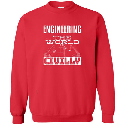 Engineering The World Civilly Civil Engineer T-shirt Red