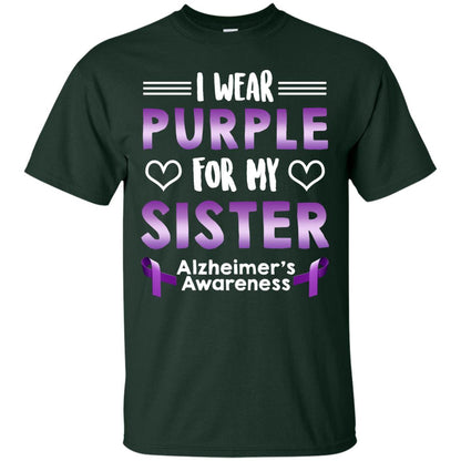 I Wear Purple For My Sister Alzheimer's Awareness Shirt Forest
