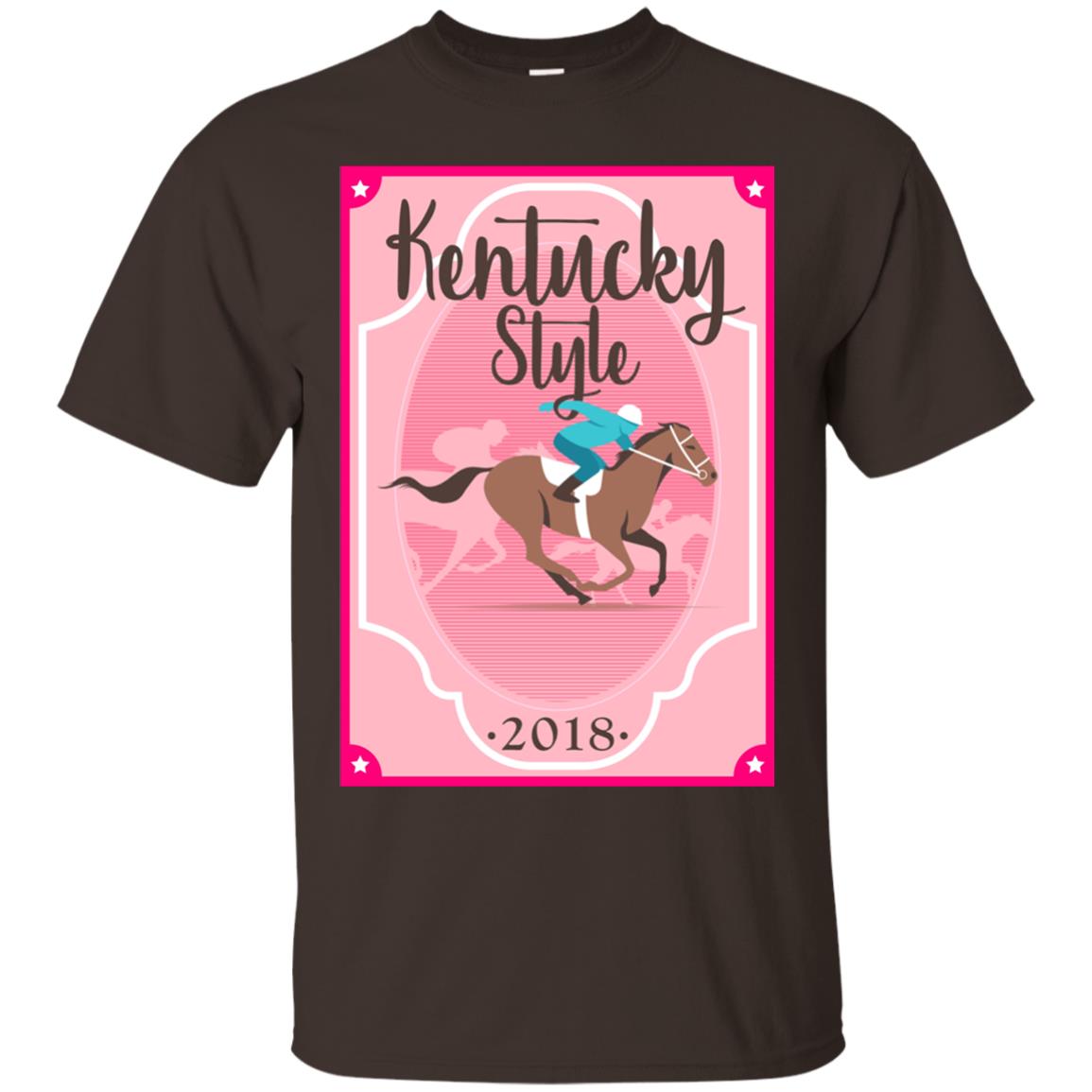 Kentucky Style 2018 Shirt Horse Racing Southern Cute Pink Dark Chocolate