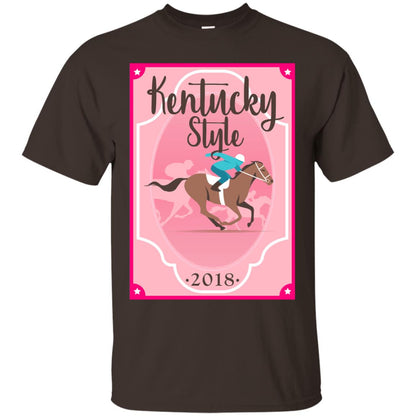 Kentucky Style 2018 Shirt Horse Racing Southern Cute Pink Dark Chocolate
