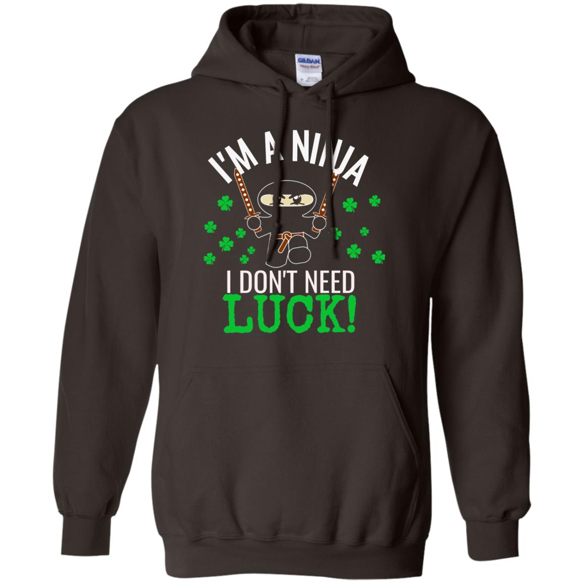 Ninja Luck Green St. Patrick_s Day T-shirt Dark Chocolate