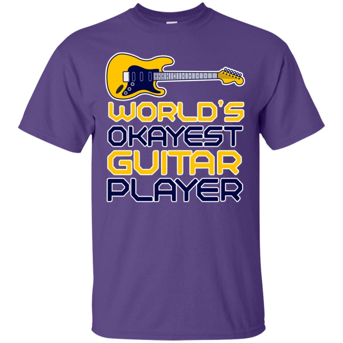 World's Okayest Guitar Player Gift Shirt For Guitarist Purple