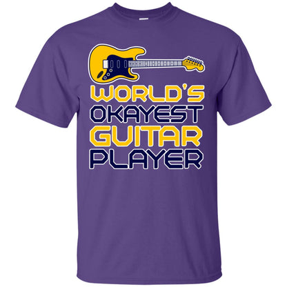 World's Okayest Guitar Player Gift Shirt For Guitarist Purple