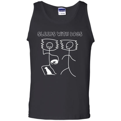 Sleep With Dogs Funny Dog Owner Shirt Black