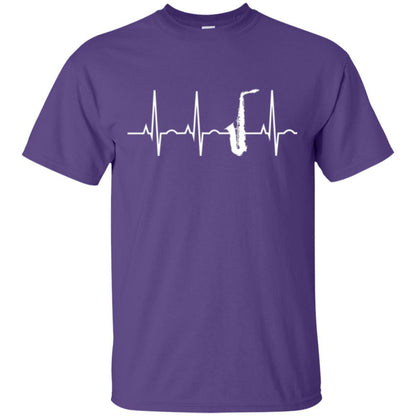 Saxophone Player T-shirt Saxophone Heartbeat T-shirt Purple