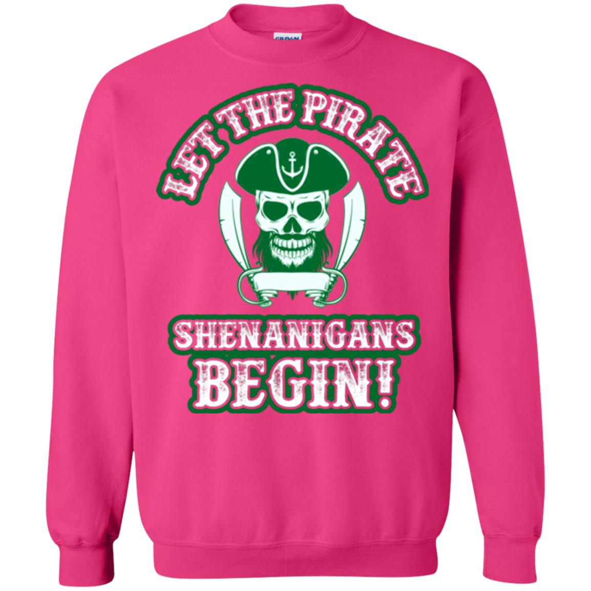 Saint Patrick's Day T-shirt Let The Pirate Shenanigans Begin Heliconia