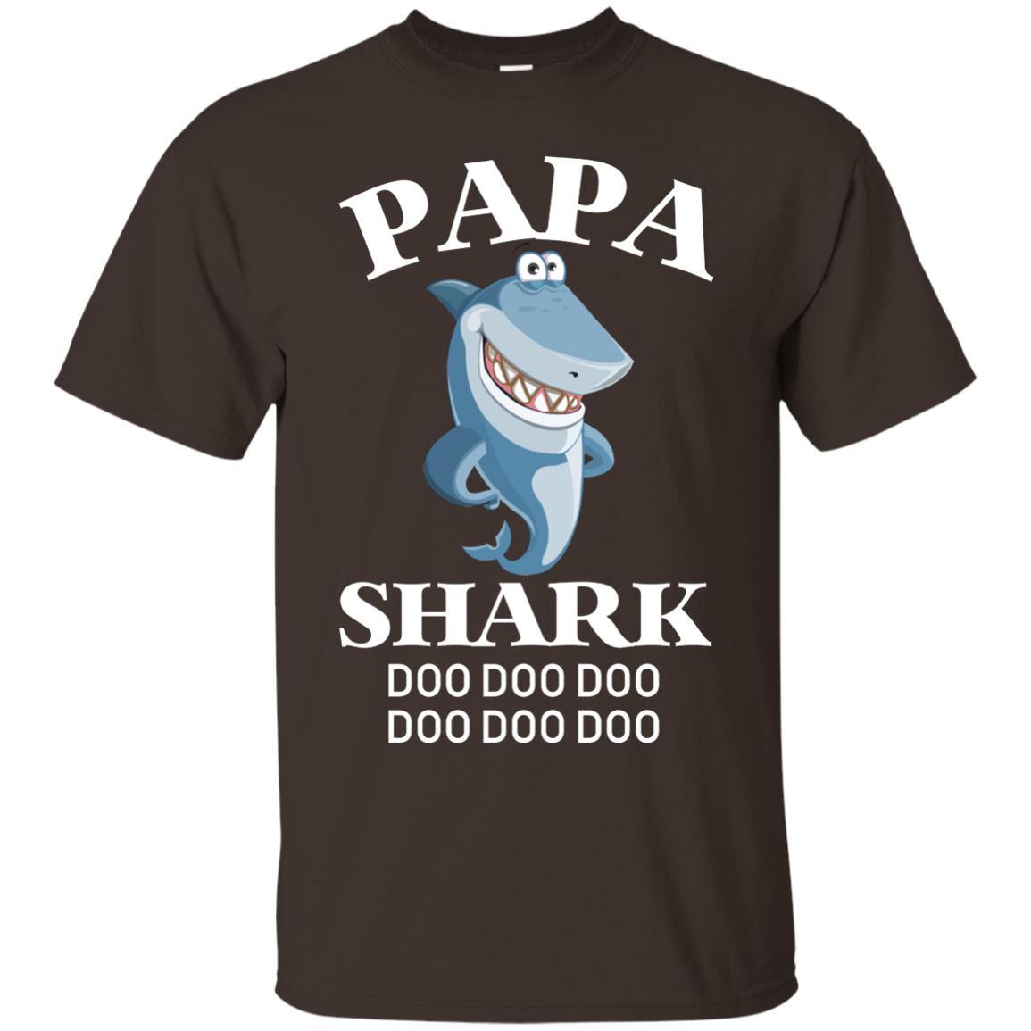 Papa Shark Family Shark Shirt Dark Chocolate
