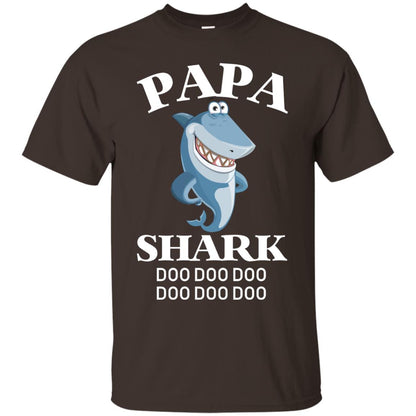 Papa Shark Family Shark Shirt Dark Chocolate
