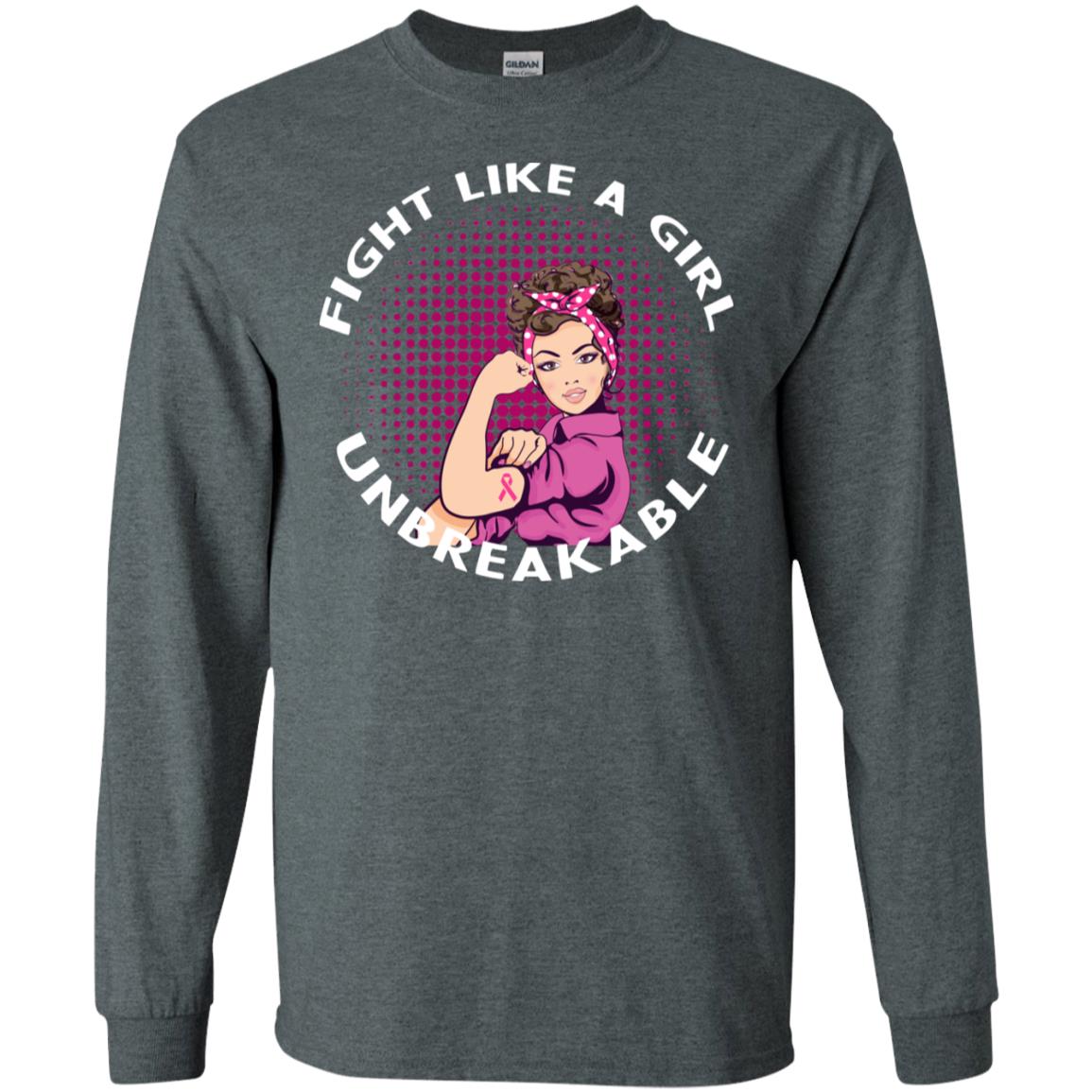 Fight Like A Girl Unbreakable Breast Awareness Shirt Dark Heather