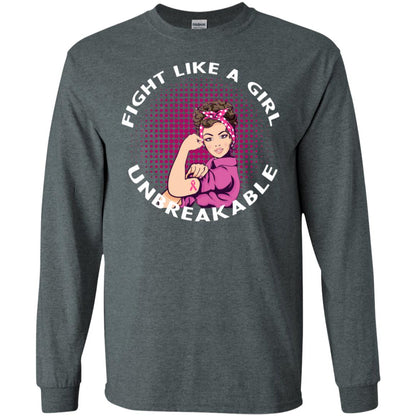 Fight Like A Girl Unbreakable Breast Awareness Shirt Dark Heather