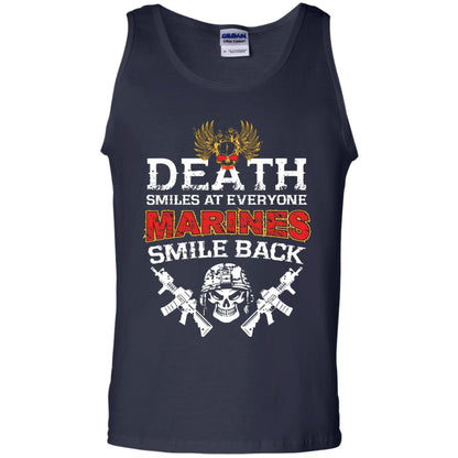 Death Smiles At Everyone Marines Smile Back Shirt Navy