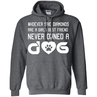 A Girl’s Best Friend Never Owned A Dog Best Dogs Shirt For Girls Dark Heather