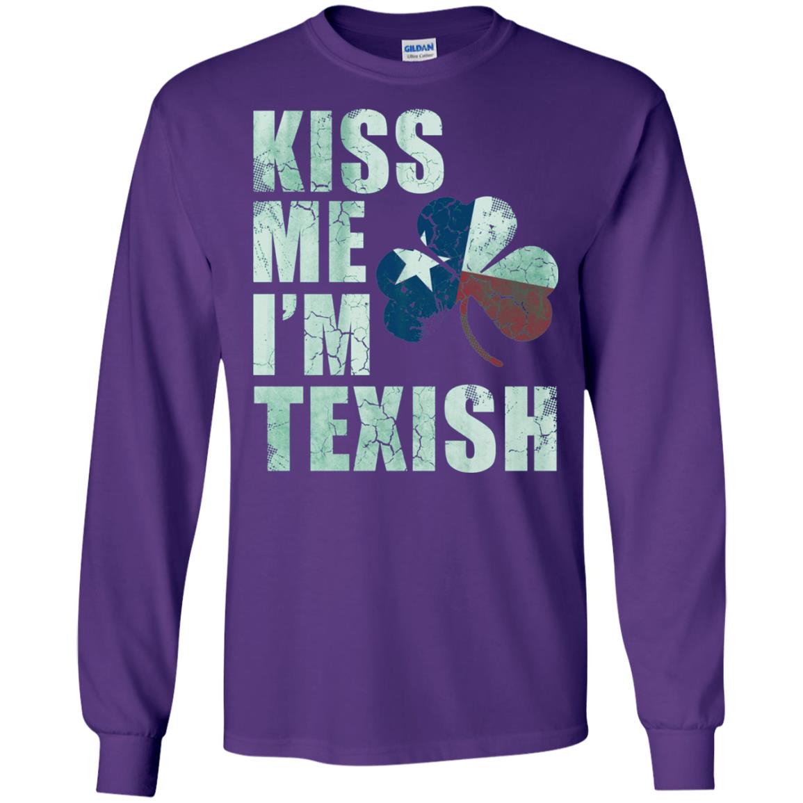 Kiss Me I_m Texish St. Patrick_s Day T-shirt Purple