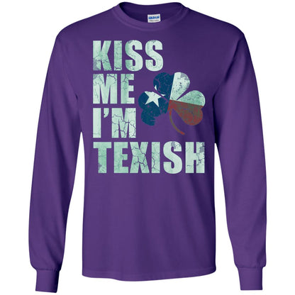 Kiss Me I_m Texish St. Patrick_s Day T-shirt Purple