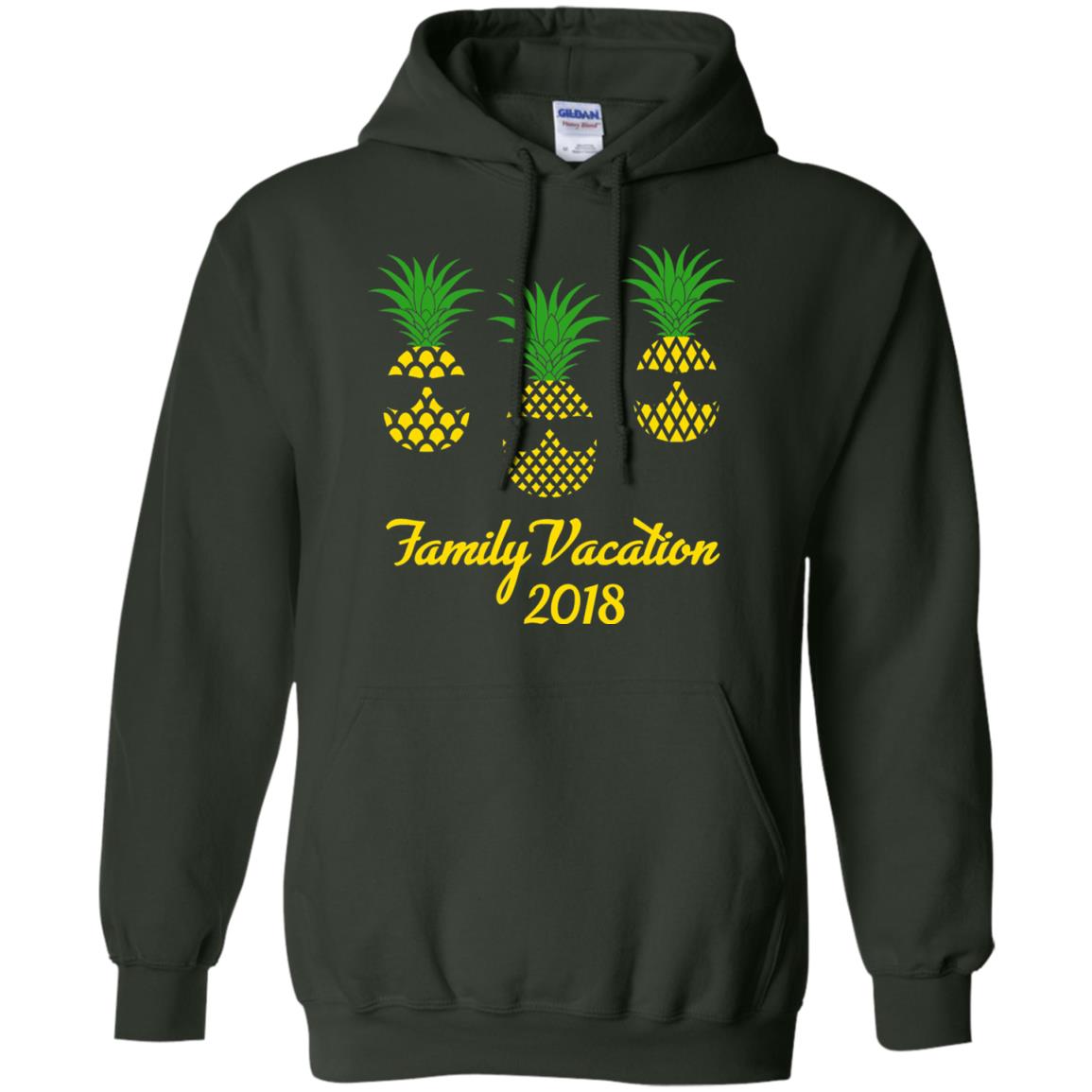 Family Vacation 2018 Shirt Hawaii Pineapple Sunglasses Forest Green
