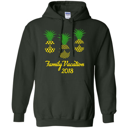 Family Vacation 2018 Shirt Hawaii Pineapple Sunglasses Forest Green
