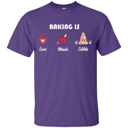 Baker T-shirt Baking Is Love Made Edible Purple