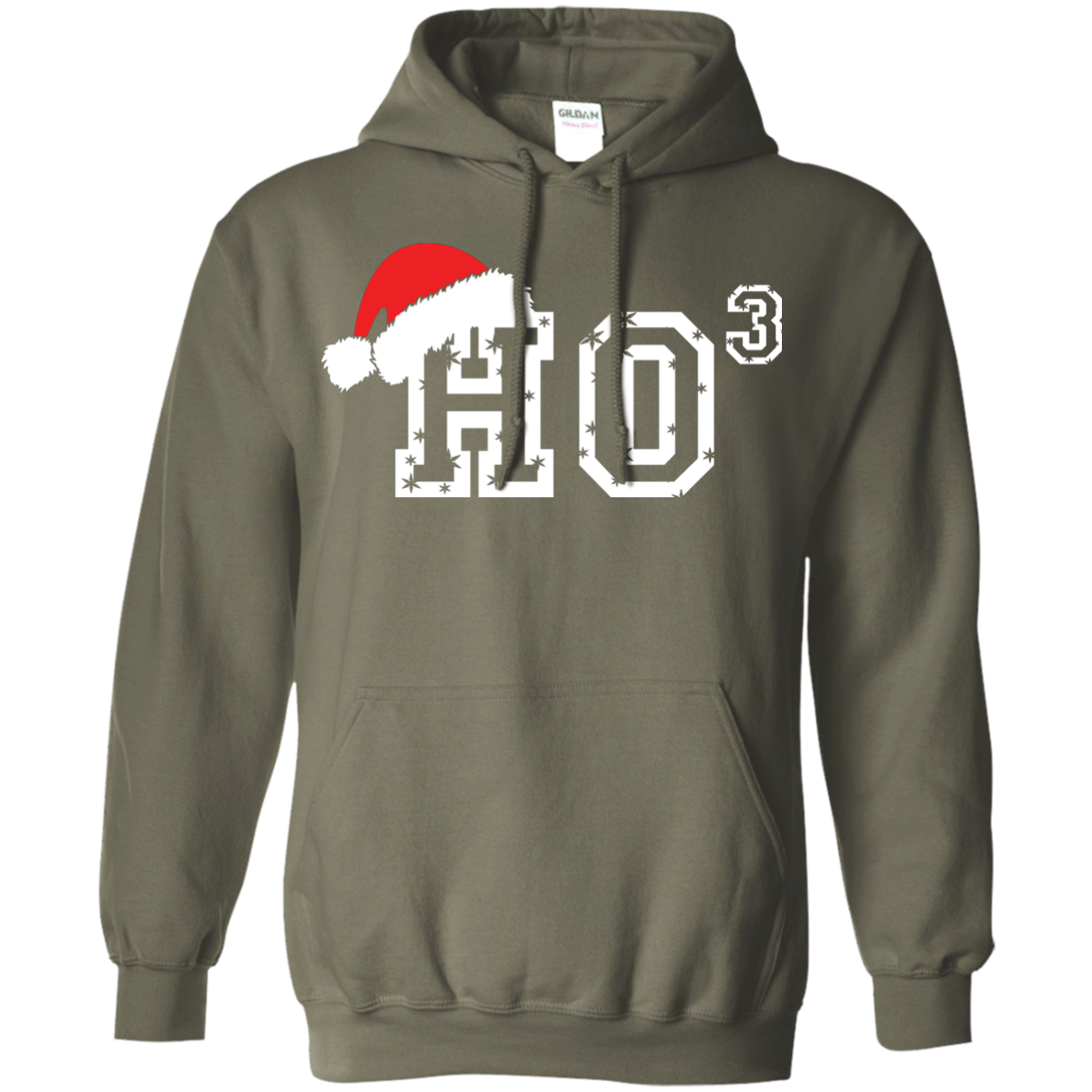 Christmas T-Shirt Ho Ho Ho Military Green