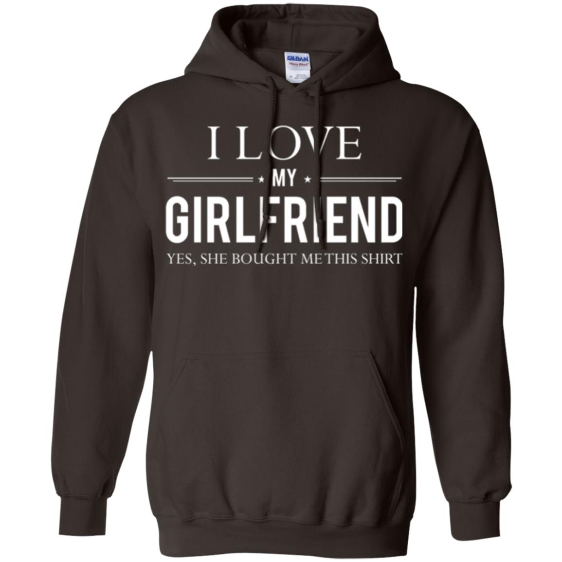 Boyfriend T-shirt I Love My Girlfriend She Bought Me This Shirt Dark Chocolate