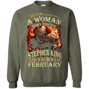February T-shirt Never Underestimate A Woman Who Loves Stephen King