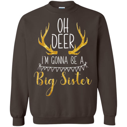 Announcement T-shirt Oh Deer I_m Gonna Be A Big Sister Dark Chocolate