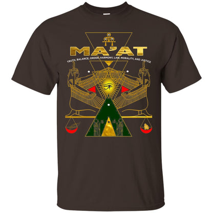 Sacred Kemetic Geometry Goddess Maat T-shirt Dark Chocolate