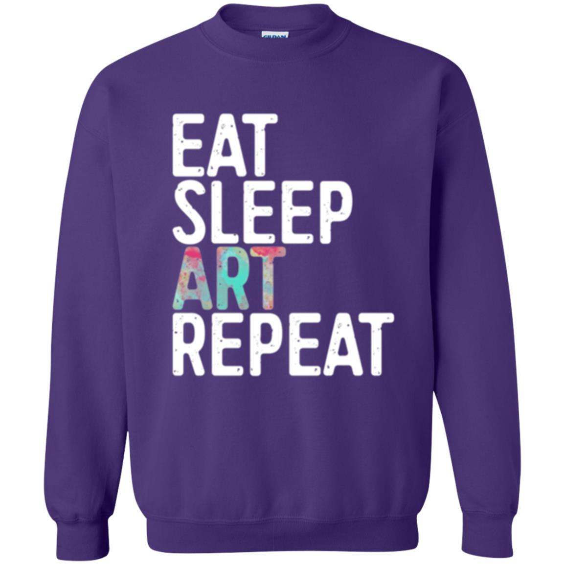 Artist T-shirt Eat Sleep Art Repeat Purple