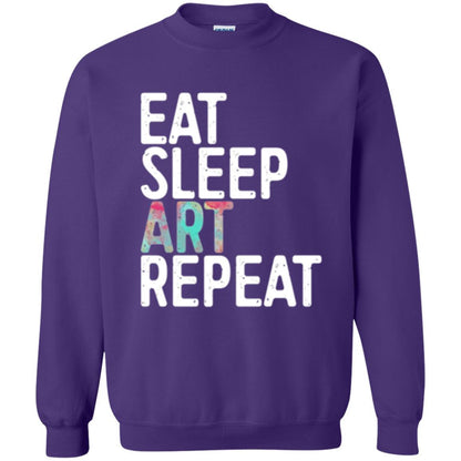 Artist T-shirt Eat Sleep Art Repeat Purple