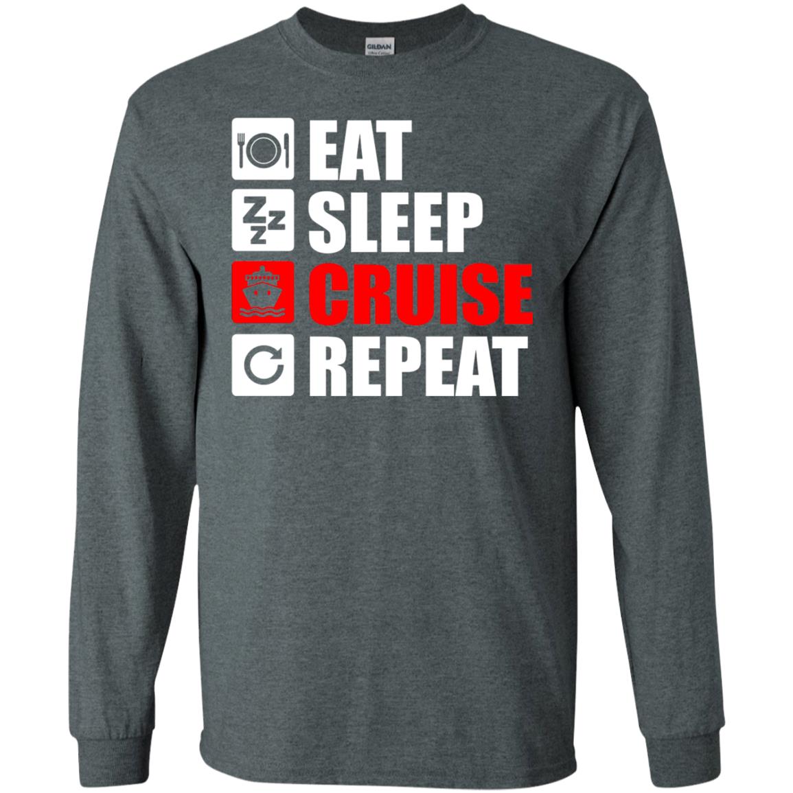 Eat Sleep Cruise Repeat Summer Vacation T-shirt Dark Heather