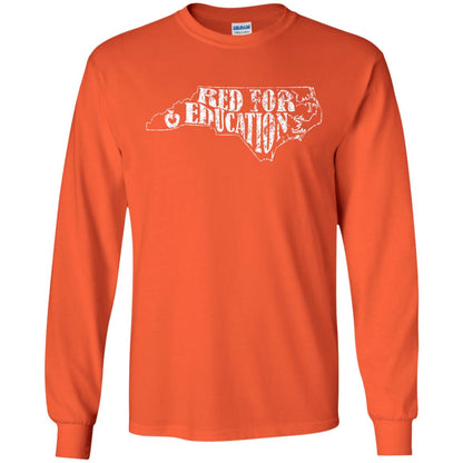 Distressed North Carolina Nc Red For Educator Shirt Orange