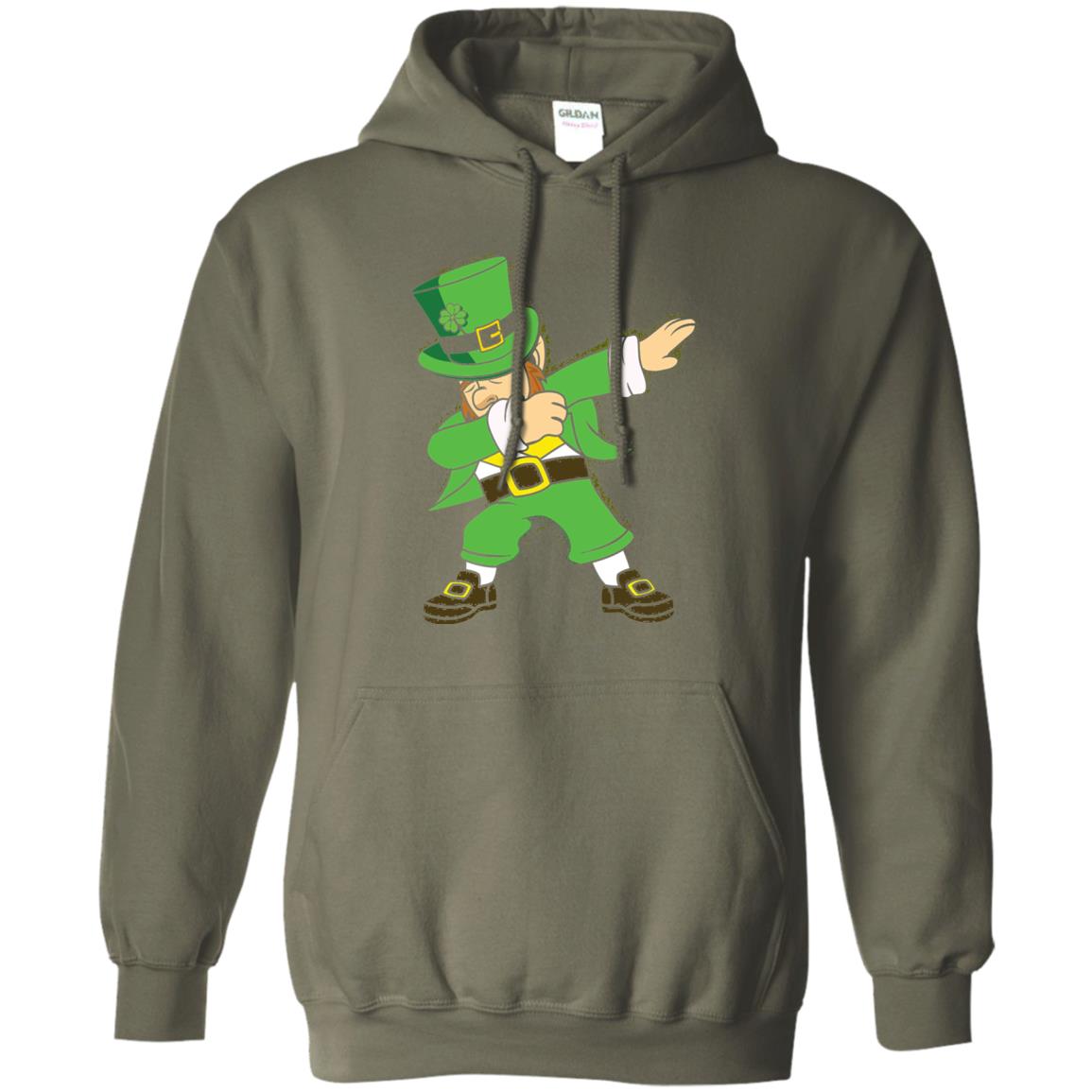 Dabbing Leprechaun Irish Dab Dance St Patrick_s Day T-shirt Military Green