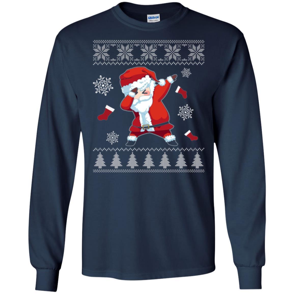 Christmas T-shirt Dabbing Santa Claus Navy