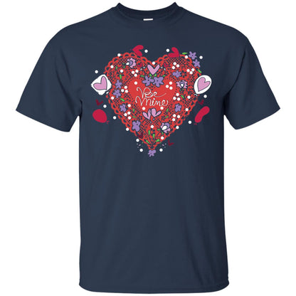 Lace Hearts Balloons Flowers T-shirt Navy