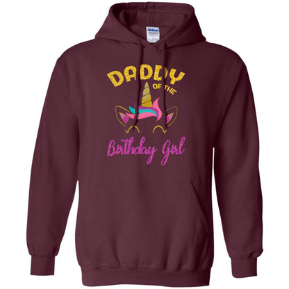 Daddy Mommy Of The Unicorn Birthday Girl T-shirt Maroon