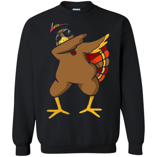 Thanksgiving T-shirt Dabbing Turkey Black