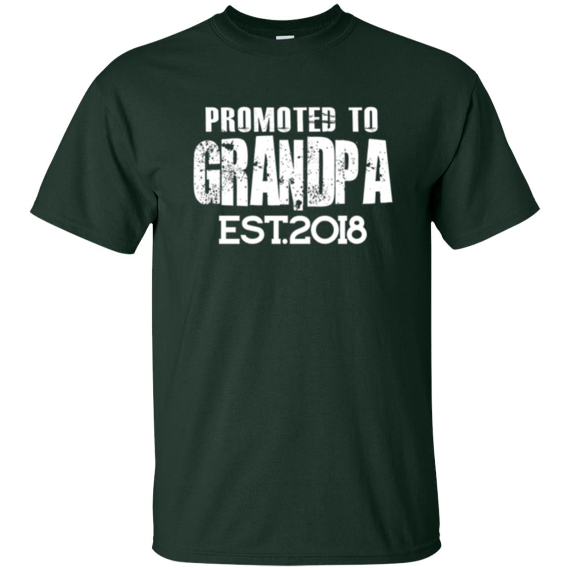 Papa T-shirt Promoted To Grandpa Est 2018 T-shirt Forest Green