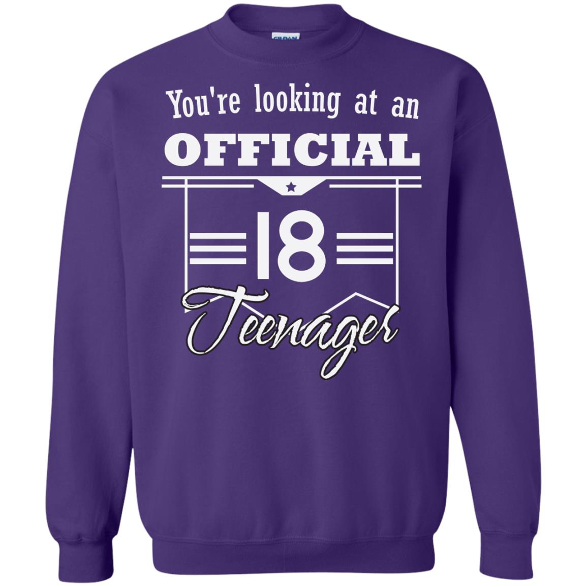 You're Looking At An Official 18 Teenager 18th Birthday Shirt Purple